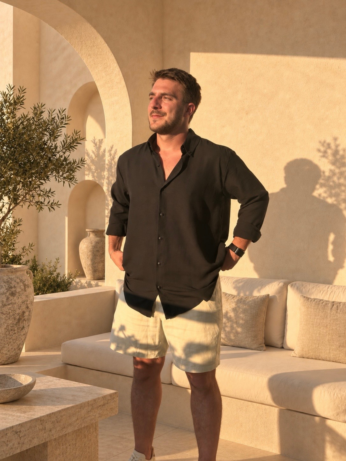 NOIR Chemise — Black Linen