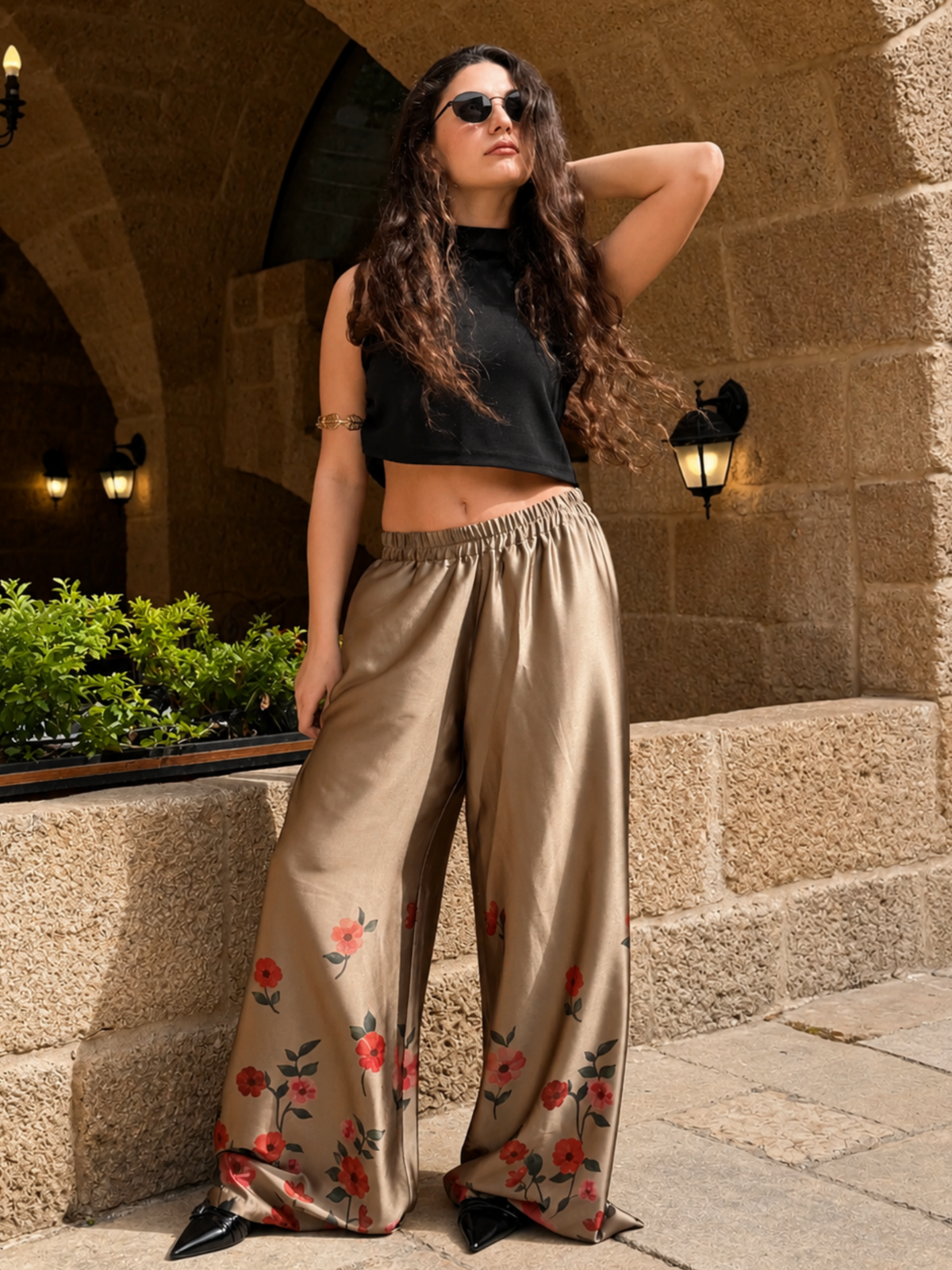 NOIR Pant – Golden Bloom Print