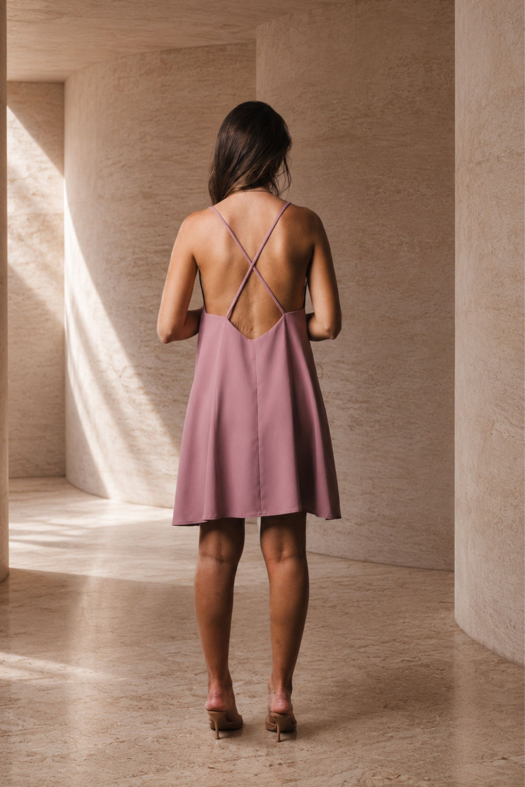 The SIRENA Silk Mini Dress – Mauve
