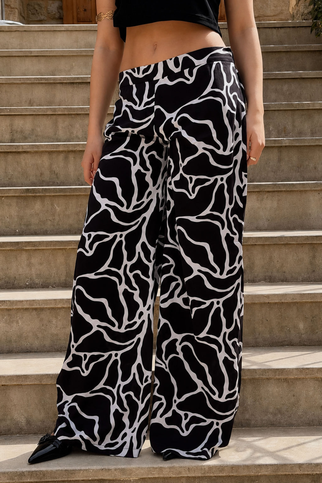 NOIR Pant – Abstract Monochrome Print
