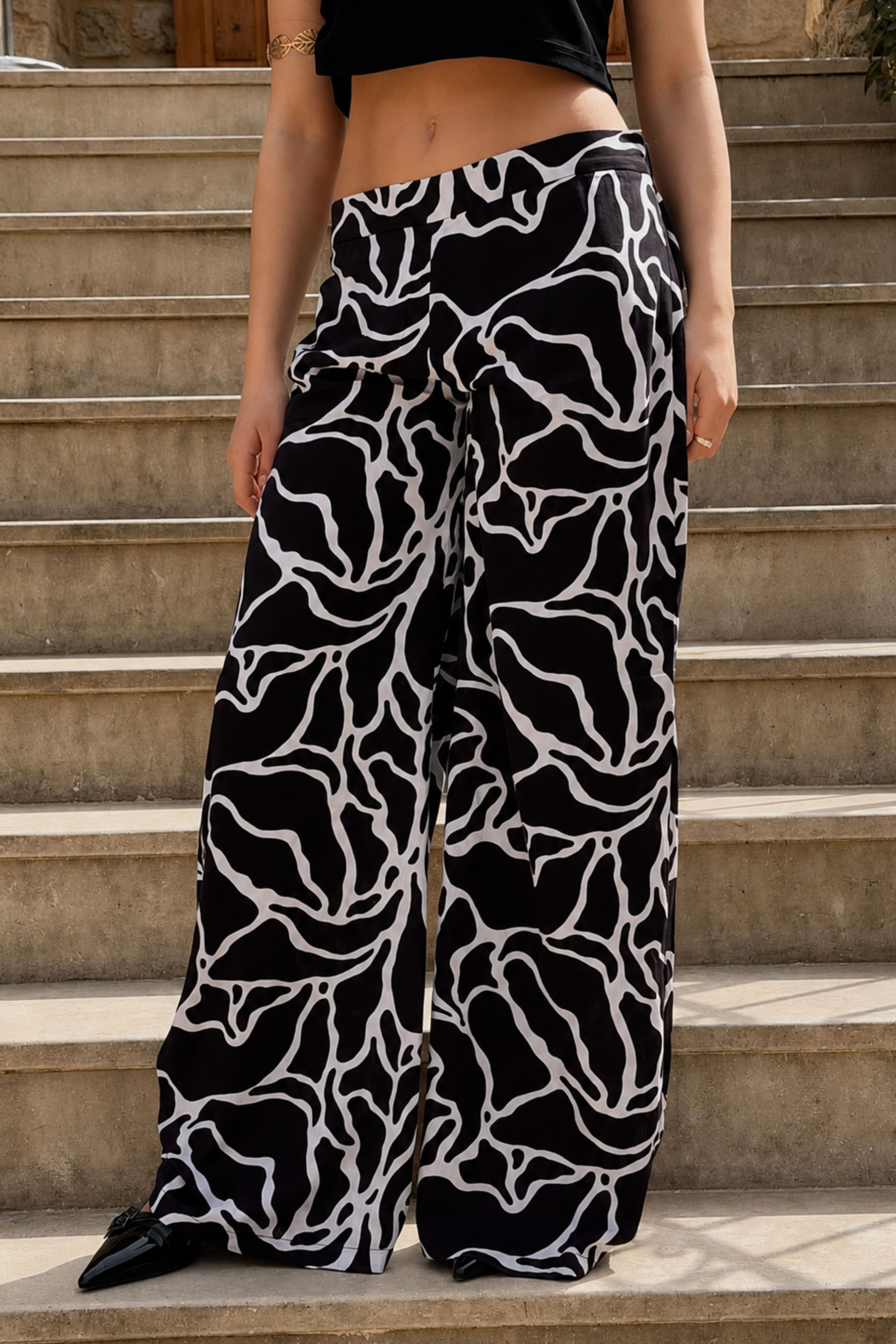 NOIR Pant – Abstract Monochrome Print