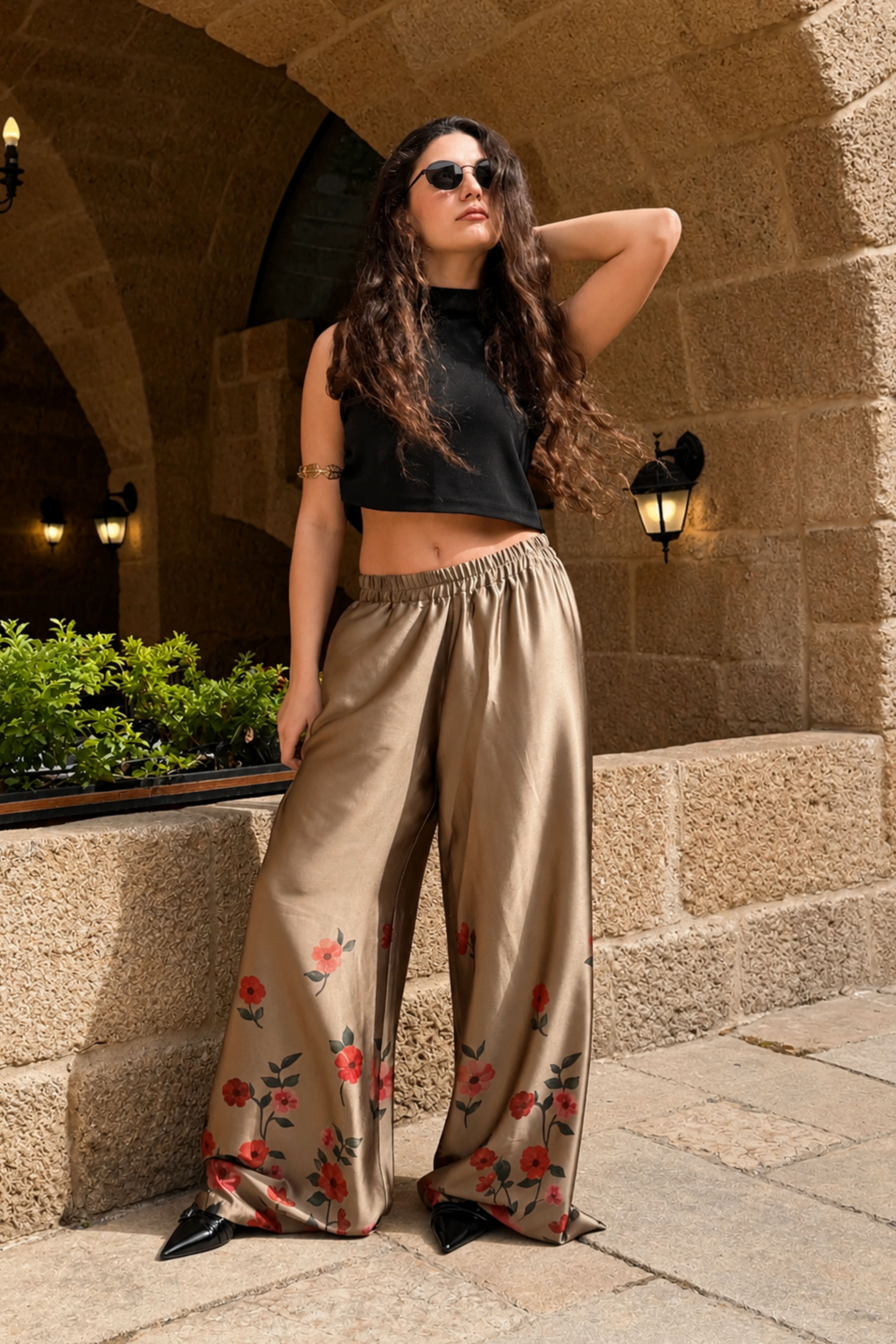 NOIR Pant – Golden Bloom Print