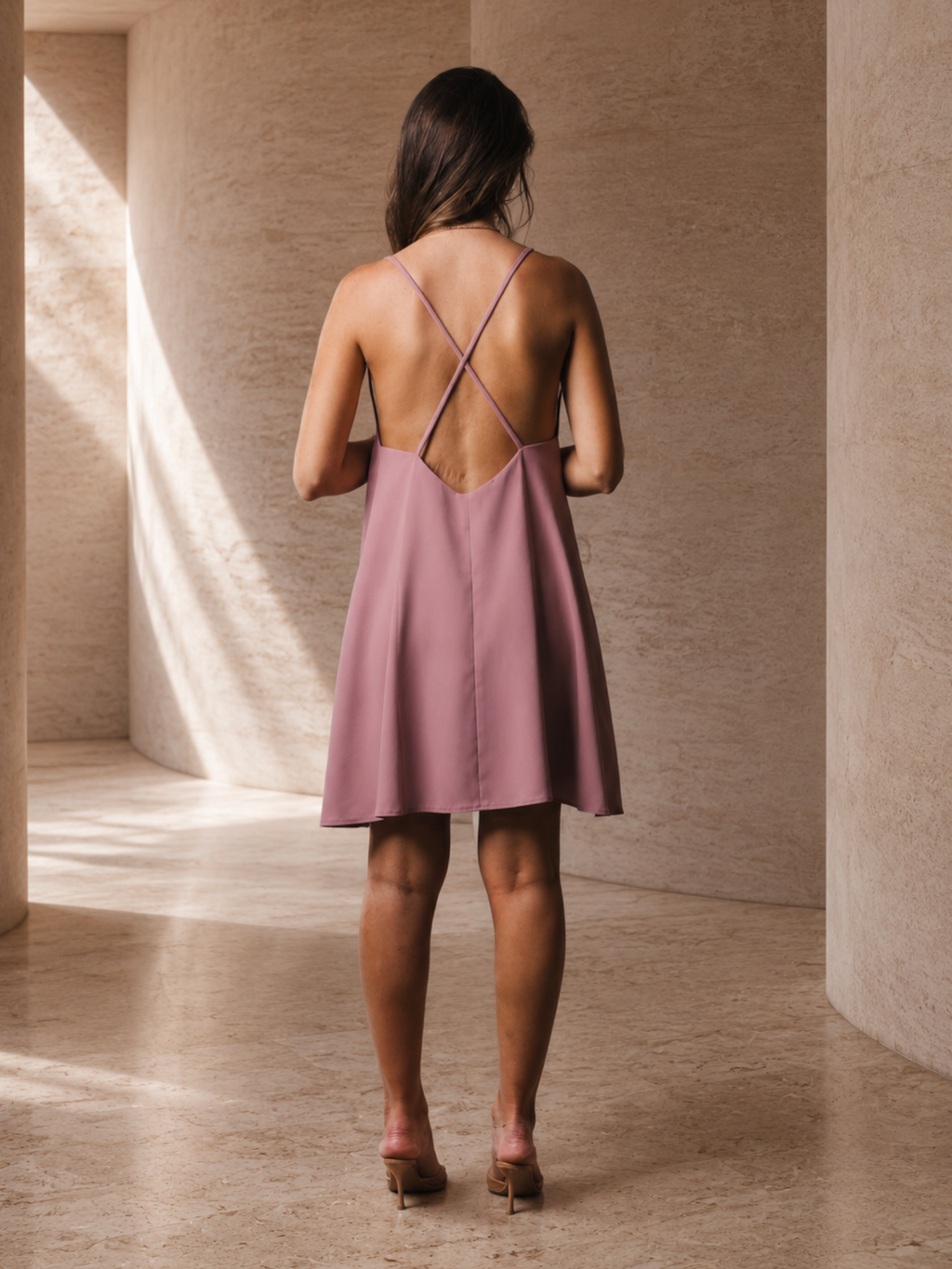 The SIRENA Silk Mini Dress – Mauve