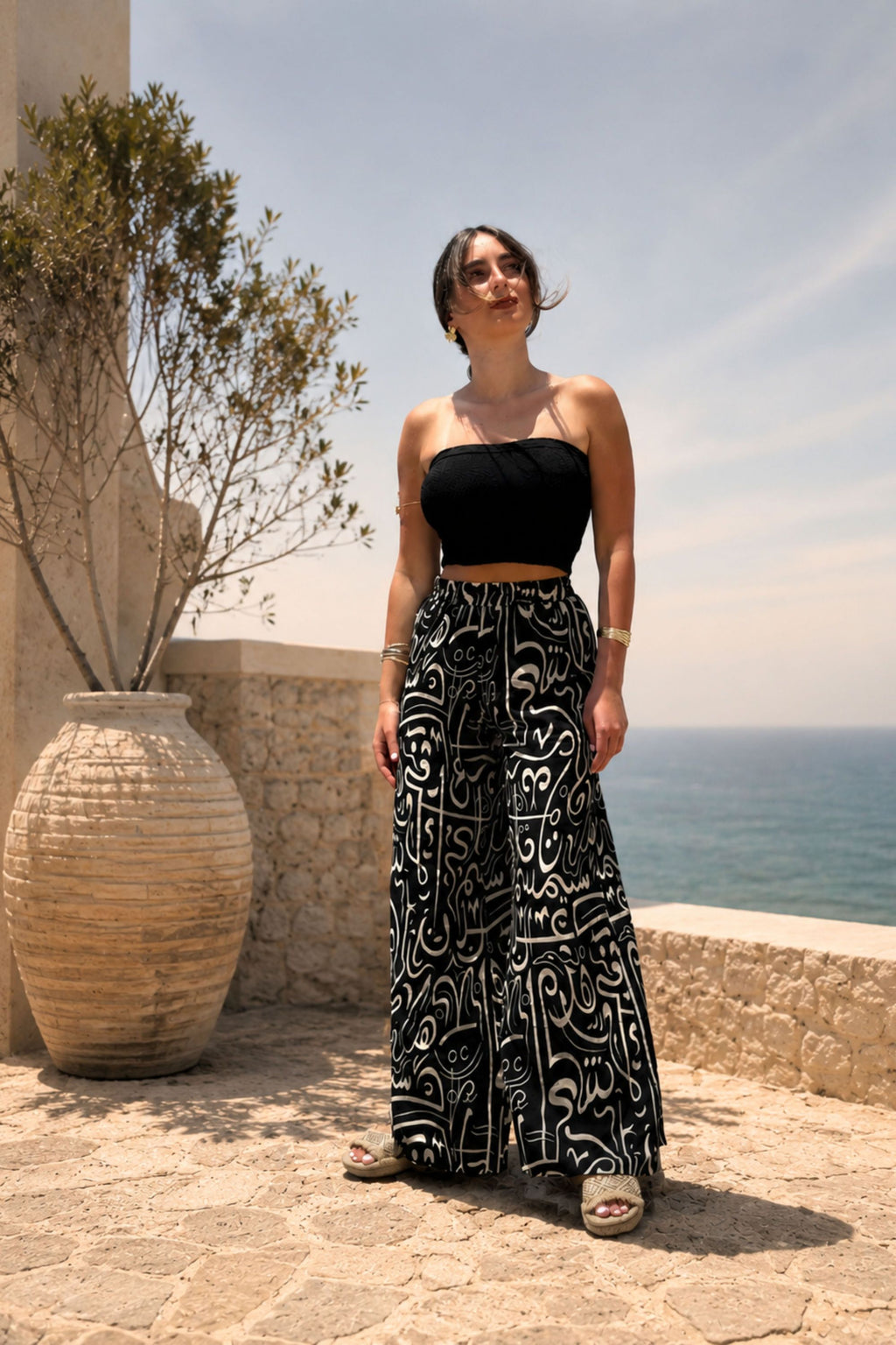 Cipher — Black Printed Pants