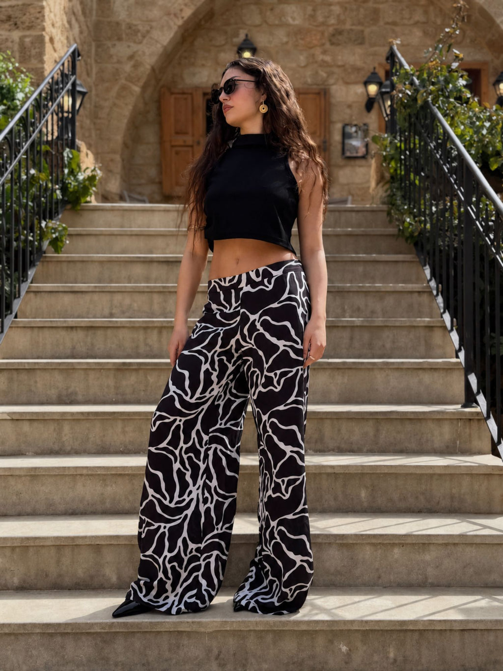 NOIR Pant – Abstract Monochrome Print