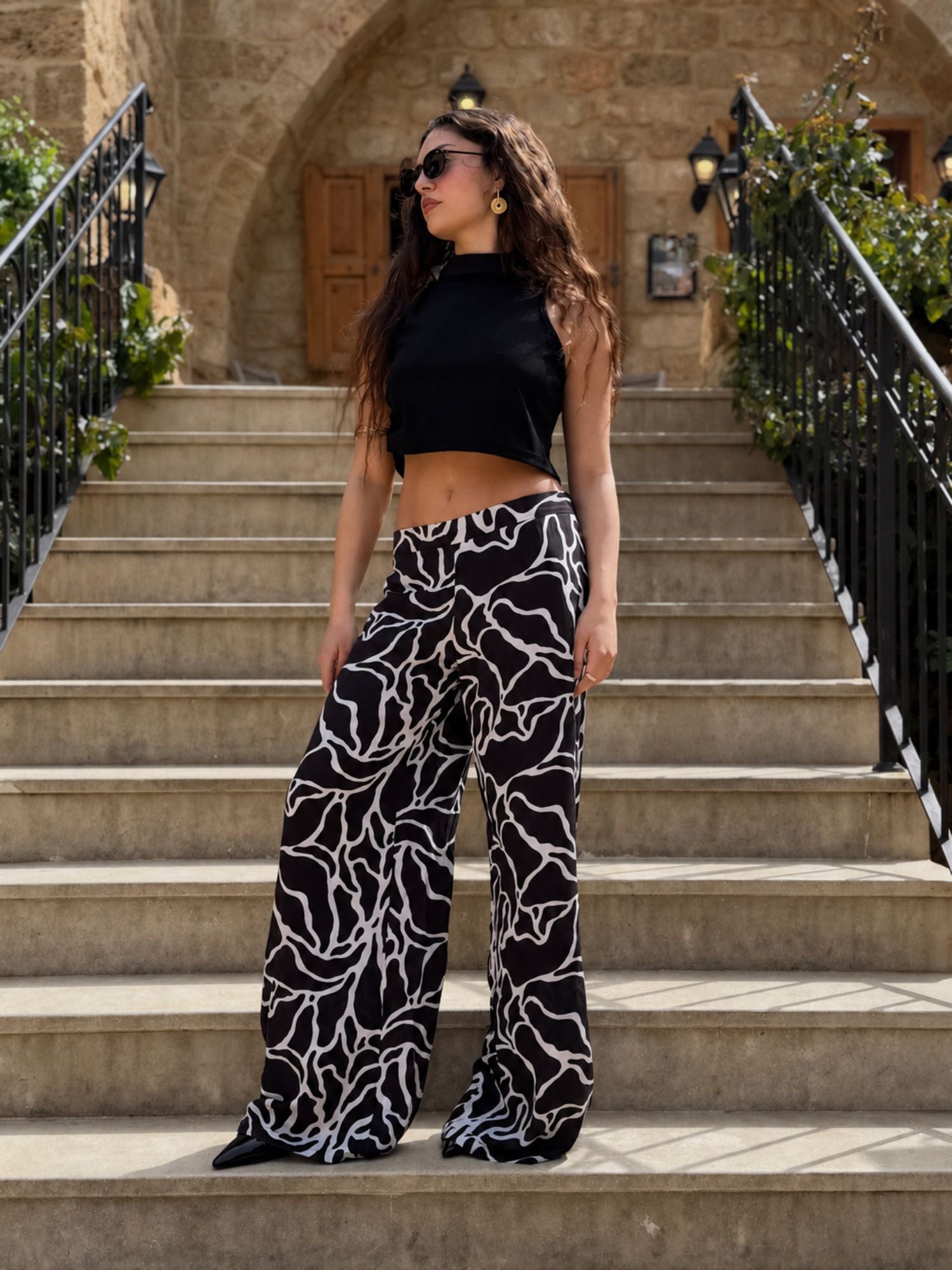 NOIR Pant – Abstract Monochrome Print