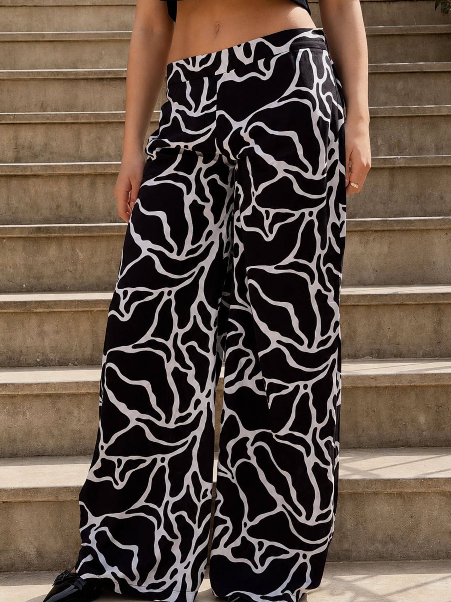 NOIR Pant – Abstract Monochrome Print