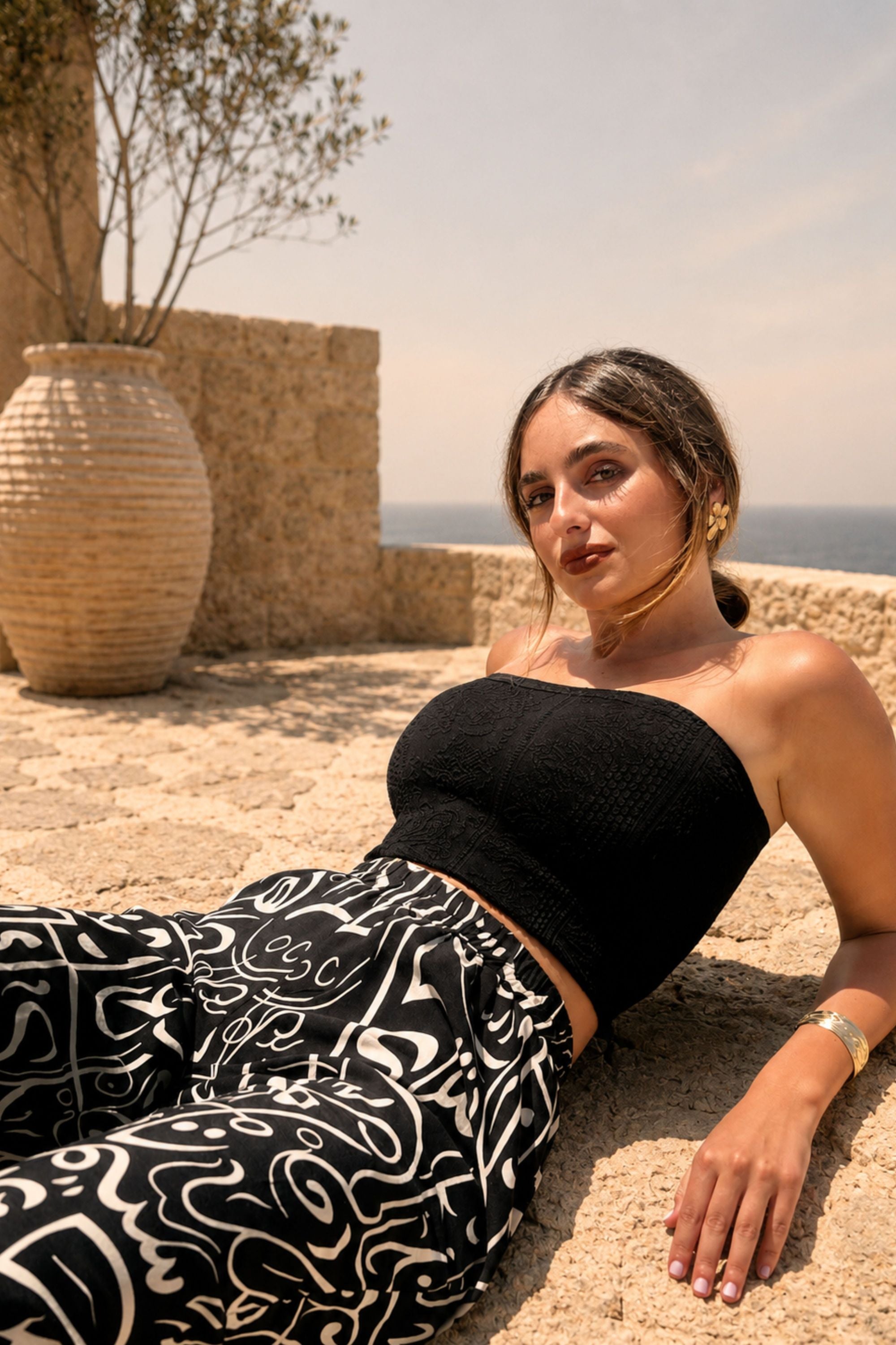 Cipher — Black Printed Pants