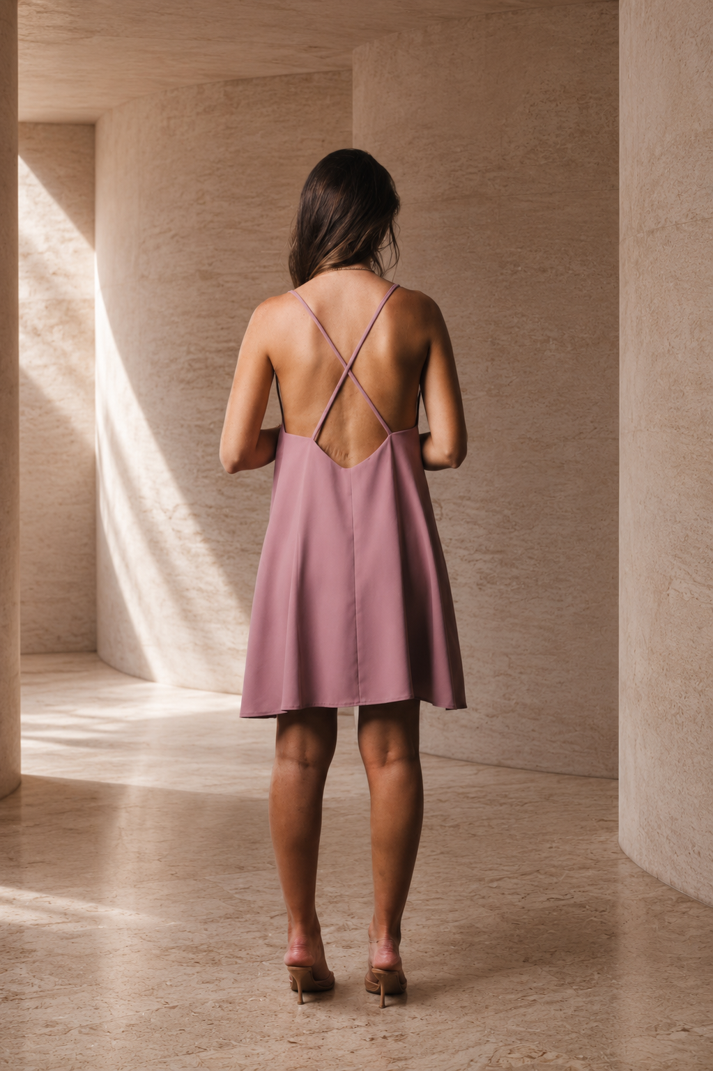 The SIRENA Silk Mini Dress – Mauve