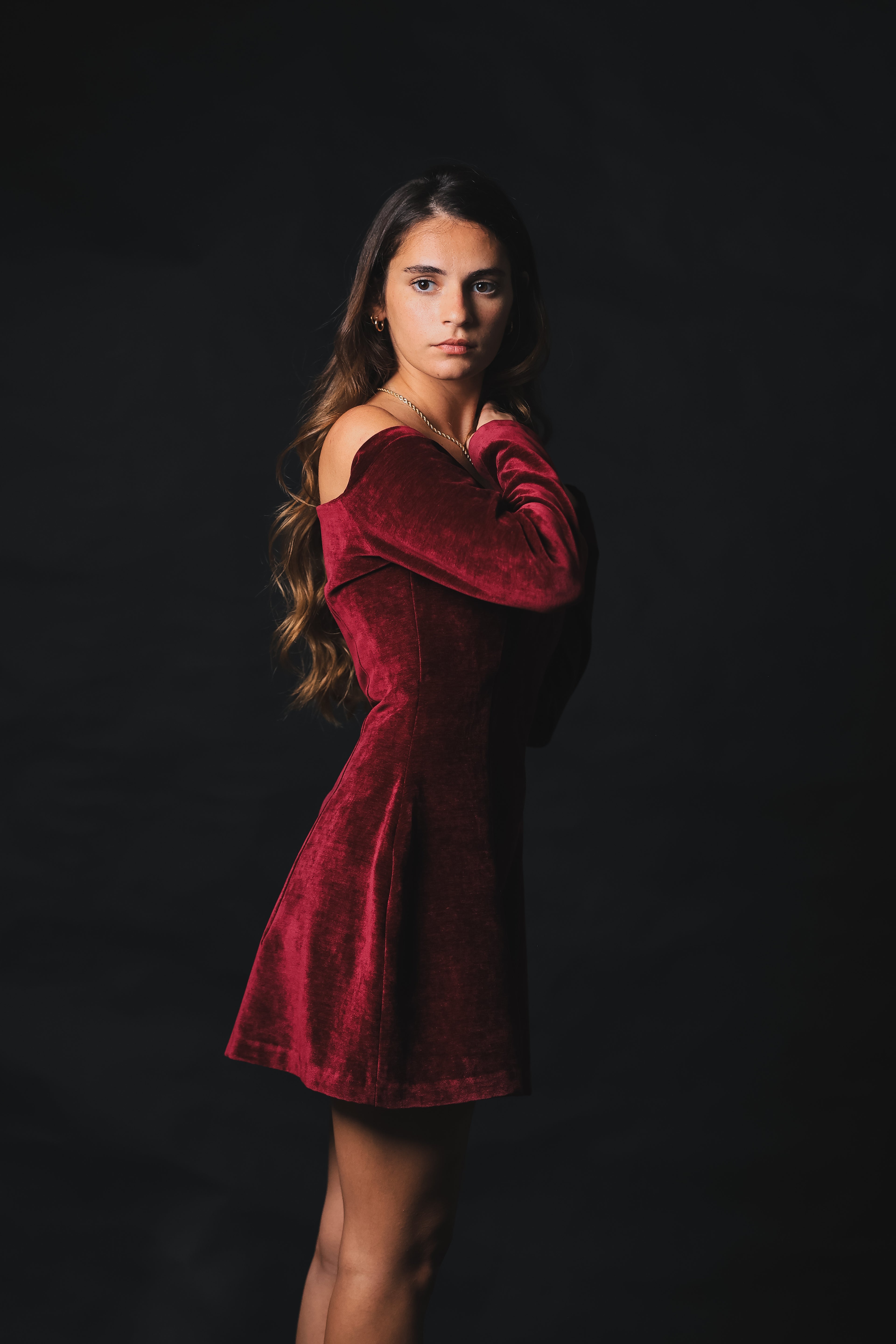 Velora — Burgundy Velvet Dress