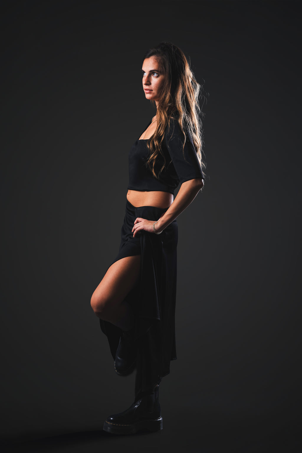 Lunara — Black Skirt Set